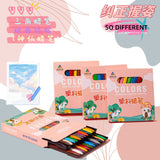 Triangular Crayons Are the First Choice for Children's Drawing. They Have a Triangular Design, Are Easy to Grip, Are Safe, Non-Toxic, and Come in Vibrant Colors