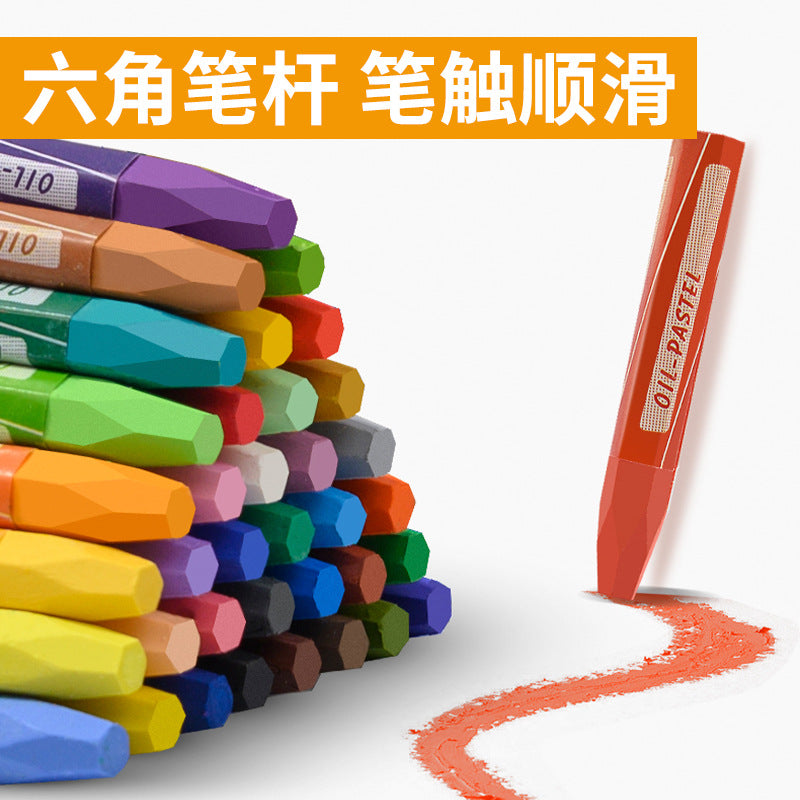 Carefully Selected Heavy Color Oil Crayons 36 Colors Kidsren's Painting Pens Environmentally Friendly Coloring Stick Waterproof Hexagonal Oil Pastels