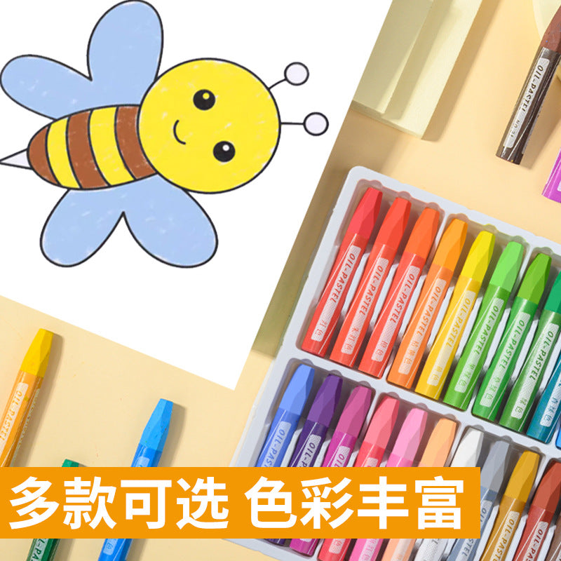 Carefully Selected Heavy Color Oil Crayons 36 Colors Kidsren's Painting Pens Environmentally Friendly Coloring Stick Waterproof Hexagonal Oil Pastels