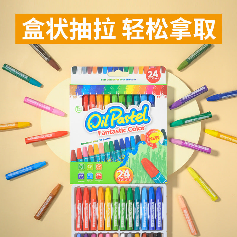 Carefully Selected Heavy Color Oil Crayons 36 Colors Kidsren's Painting Pens Environmentally Friendly Coloring Stick Waterproof Hexagonal Oil Pastels