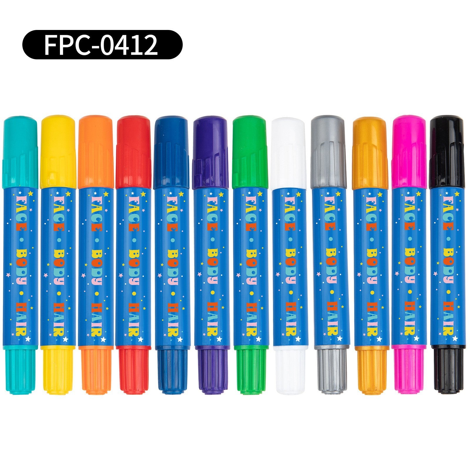 Children's Face Paint Crayons, Easy-To-Clean Body Painting Water-Soluble Graffiti Set, 12-Color Rotating Model
