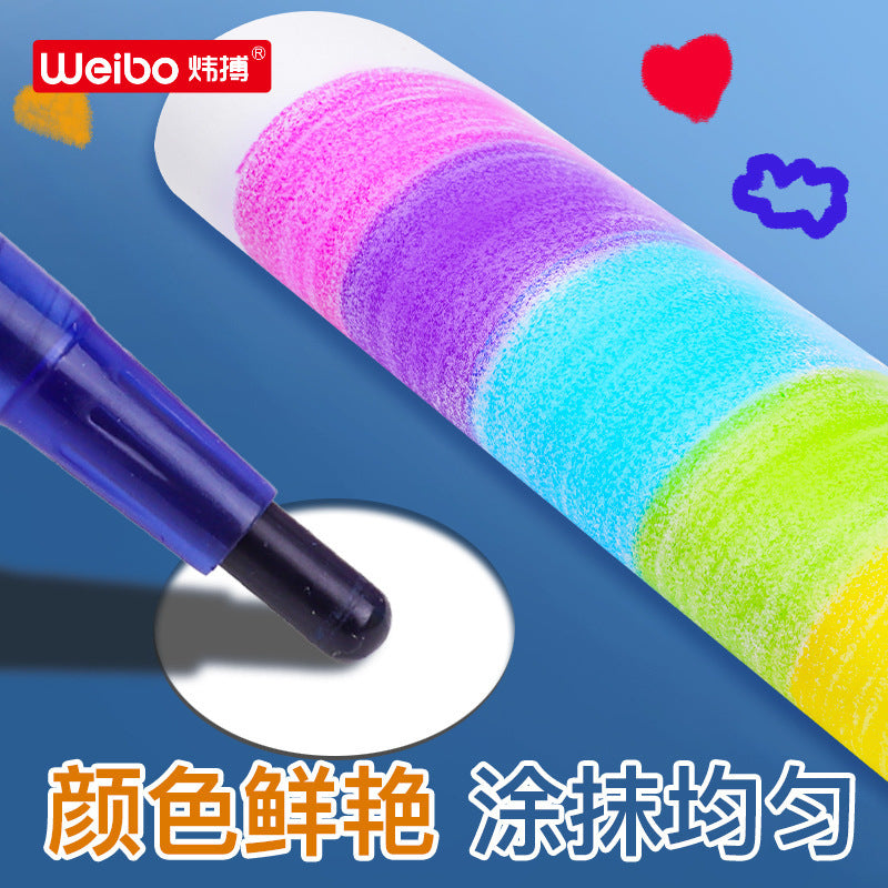 Weibo Stationery Children's Student Doodle Rotating Spiral Non-Staining Multi-Color Painting Drawing Pens Crayons