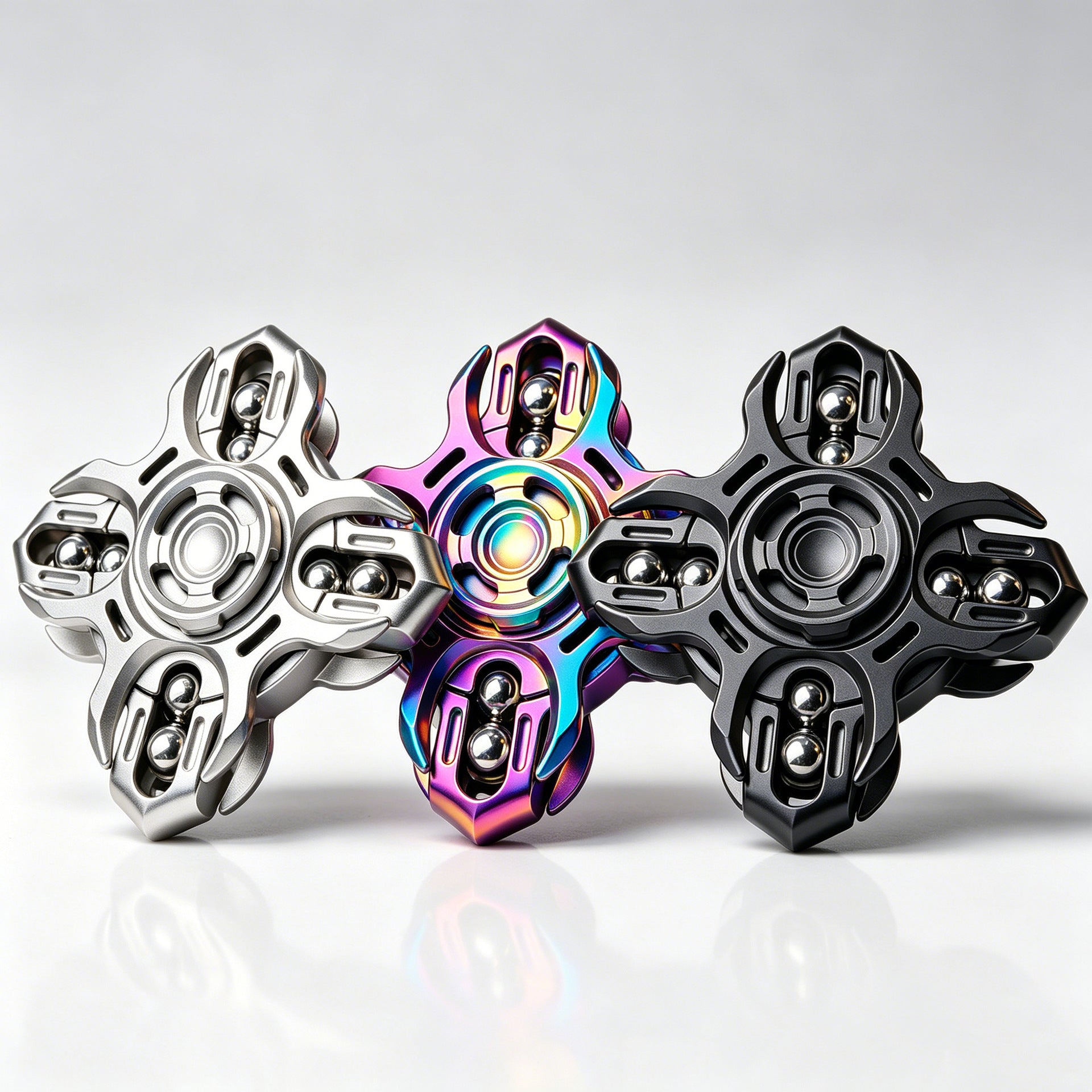 【Divine Realm】Tuning Fork Edc Metal Cool Fidget Spinner Metal Interlocking Mechanical Style Stress Relief Toy Gift