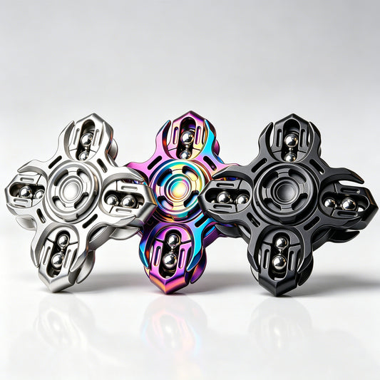 【Divine Realm】Tuning Fork Edc Metal Cool Fidget Spinner Metal Interlocking Mechanical Style Stress Relief Toy Gift