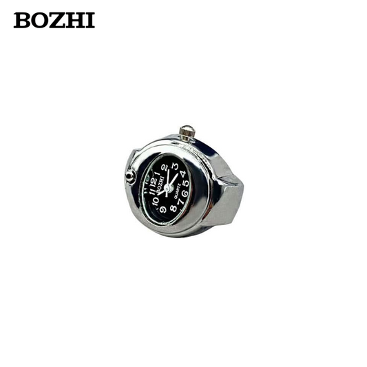 BOZHI Adjustable Stainless Steel Unisex Ring Watch – Quartz Pointer Display