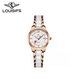 LOUISIFS Luxury Ceramic Women's Watch – Waterproof Heart-to-Heart Timepiece Elegant Design