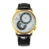 Forsining Men's Automatic Mechanical Watch – 42mm Skeleton Dial, Leather Strap