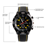 Trendy Men’s Quartz Watch – Racing Style Silicone Strap Casual Wristwatch