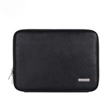 Black PU Leather Laptop Sleeve for MacBook – Shock-Resistant Zipper Case (13–16.2 Inch)
