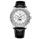 Men’s Rhinestone Mechanical Watch – Multifunction Semi-Automatic Timepiece