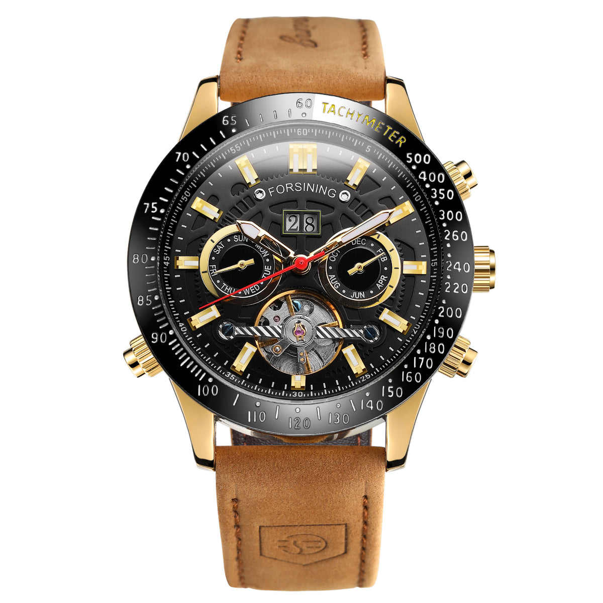 FORSINING Men's Tourbillon Mechanical Watch – Multi-Functional Fashion Timepiece