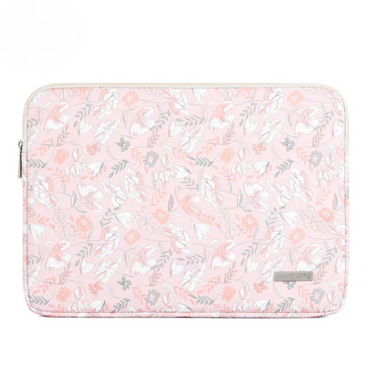 Floral PU Leather Laptop Sleeve – Case for 11–15 Inch Devices with Dual Compartments