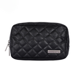 PU Leather Electronic Accessories Organizer – Quilted Travel Bag with Multi Compartments