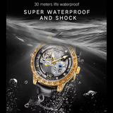 T-Winner Skeleton Automatic Watch for Men – Luxury Mechanical Design with Leather Strap