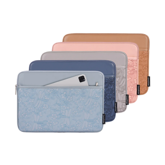 Laptop Sleeve with Floral Embossed Design – PU Leather Travel Case (11"-15" Inches)