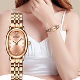 Sanda Women’s Quartz Watch – Diamond Accent Oval Dial, Waterproof Casual Watch