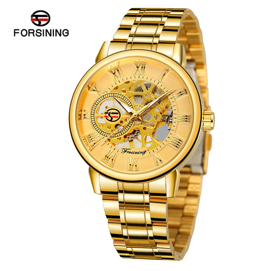 Forsining Men’s Mechanical Skeleton Watch – Fashion Timepiece with Hollow Dial
