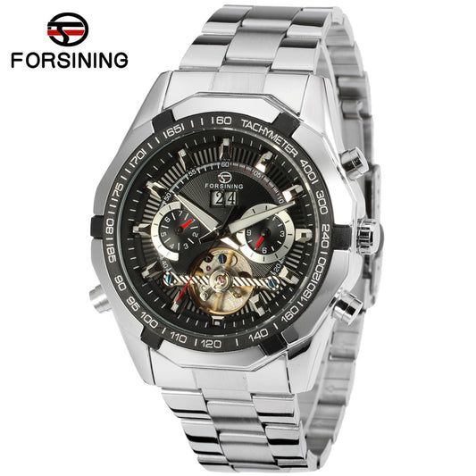 FORSINING Men's Tourbillon Mechanical Watch – Large Dial, Fashion Automatic Watch