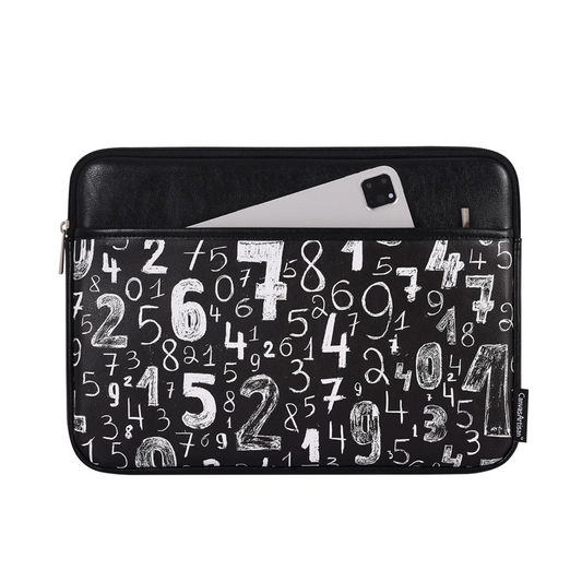 Waterproof PU Leather Laptop Sleeve – Case for 11–15" Devices, Chalkboard Print