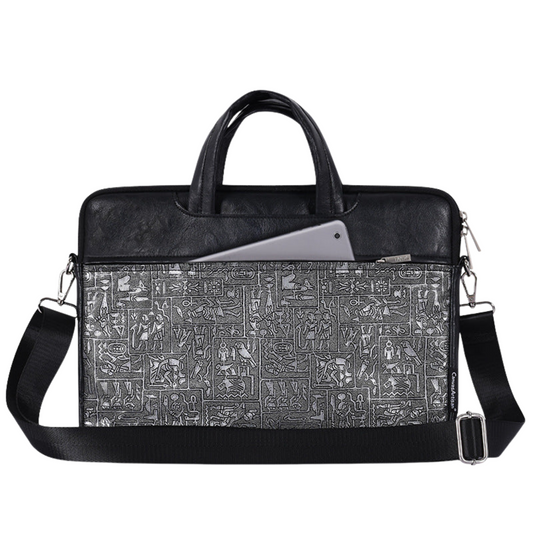 Art Line Printed PU Leather Laptop Briefcase – Waterproof Sleeve for MacBook & more (13–15" Inches)