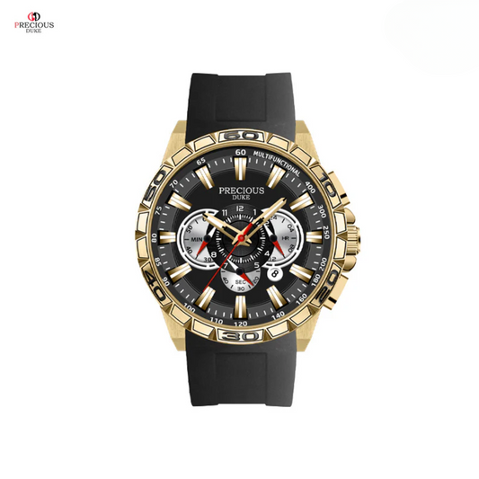 PRECIOUS DUKE Men's Quartz Watch – 20M Waterproof, Multi-Function Analog Timepiece