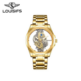 LOUISIFS Men’s Automatic Skeleton Watch – Waterproof, Luminous Dial