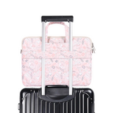 Floral PU Leather Laptop Bag – Wear & Shock‑Resistant 13″–15″ with Trolley Sleeve