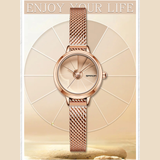 SANDA Women’s Retro Quartz Watch – Mesh Stainless Steel Strap with 30M Waterproof