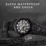 T-Winner Men’s Automatic Mechanical Watch – Elegant Leather Strap, Luminous Skeleton Dial