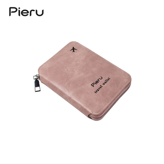 Pieru RFID Passport Holder – Travel Wallet with Zipper, Anti-Theft