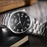 T-Winner Men’s Automatic Mechanical Watch – Retro Stainless Steel Band