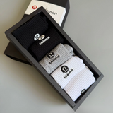 Unisex Cotton Sports Socks Gift Box – 5 Pairs Mid-Calf Solid Color Crew Socks