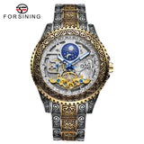 Forsining Men's Casual Automatic Mechanical Watch – Retro Design, Stainless Steel Strap