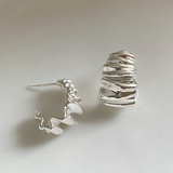 Twisted Wavy Stud Earrings – Elegant Wave Design, Women’s Jewelry with Push Post Clasp