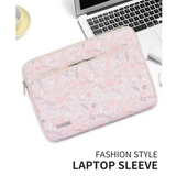 Floral Laptop Bag – Shockproof PU Sleeve with Dual Compartments for 13"/15" Devices