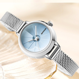 SANDA Women’s Retro Quartz Watch – Mesh Stainless Steel Strap with 30M Waterproof