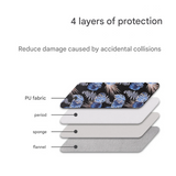 Shockproof Laptop Sleeve with Botanical Print – PU Case for iPad & Tablets, Fits 11"–15"