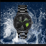 Sanda Men’s Quartz Watch – 360° Rotating Dial, Stainless Steel Strap, Waterproof Wristwatch