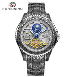 Forsining Men's Casual Automatic Mechanical Watch – Retro Design, Stainless Steel Strap