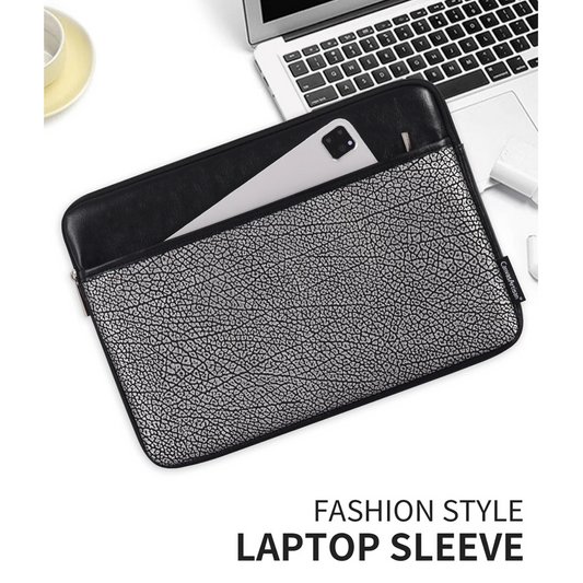 Textured PU Laptop Sleeve – Shockproof, Waterproof Computer Bag for 11–15” Laptop