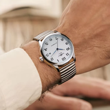 T-Winner Men’s Mechanical Watch – Silver Round Dial, Stainless Steel Strap