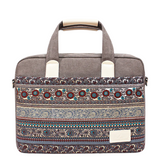 Ethnic Canvas Laptop Bag – 3‑in‑1 Crossbody/Hand‑Held for 13–15″ Devices