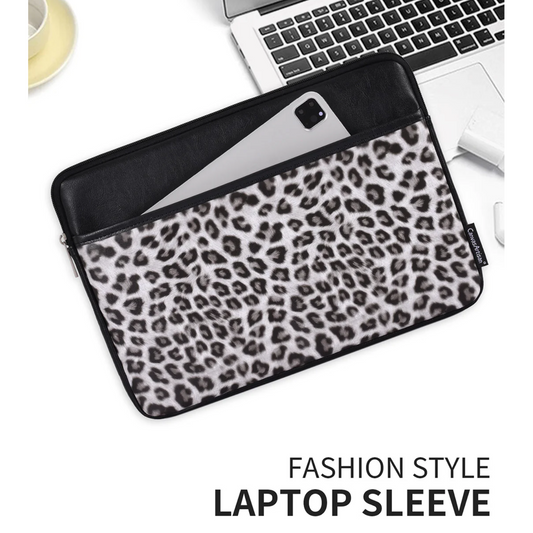 Leopard Print Laptop Sleeve – Shockproof PU Case for MacBook, Dell, Lenovo & More