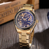 T-Winner Men’s Automatic Mechanical Watch – Stainless Steel Skeleton Wristwatch