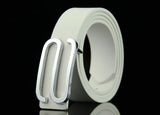 Men’s Business Style Leather Belt with S-Shaped Buckle – 3.3cm Wide