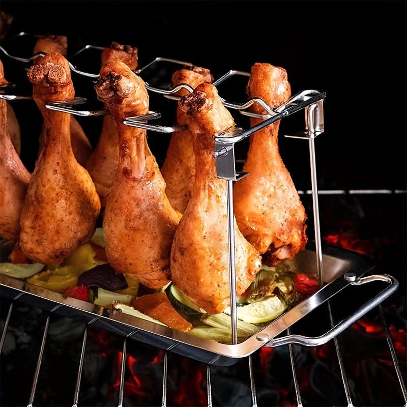 Folding Stainless Steel Chicken Wing Rack- 12 slots – bshopy.in