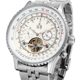 Forsining Men's Mechanical Watch – Gear Dial Design, Calendar Function