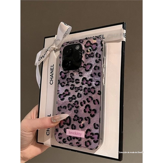 Glacier iPhone 16 Pro Max Case - Pink Full-Screen Leopard Print, IMD Silver T6