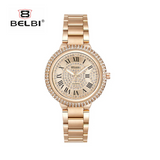 BELBI Women's Fashion Roman Dial Watch – Quartz Movement With Stainless Steel Strap