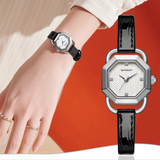 Sanda Women’s Leather Strap Quartz Watch – Octagonal Dial, Waterproof Analog Watch